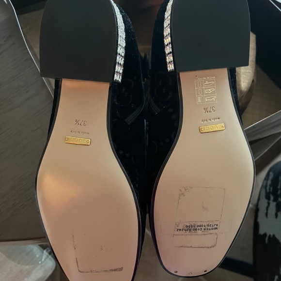 Authentic  Gucci Horsebit GG Velvet Crystal Ankle Boot - Picture 9 of 15